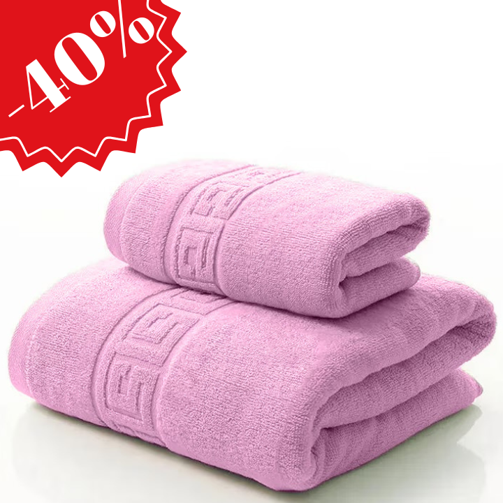 Set 2 Prosoape de baie 100% Bumbac, 50X90 cm, 70x140 cm, Lila