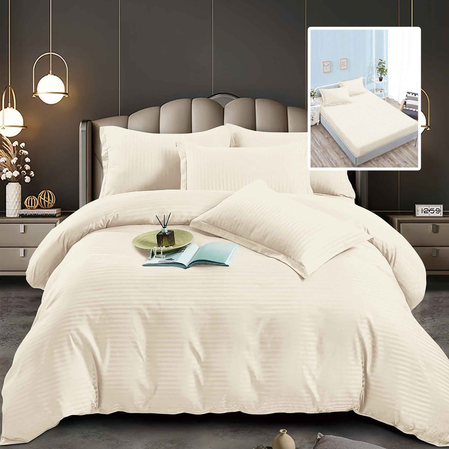 Lenjerie pat damasc-policoton, husă universală 160/180x200 cm