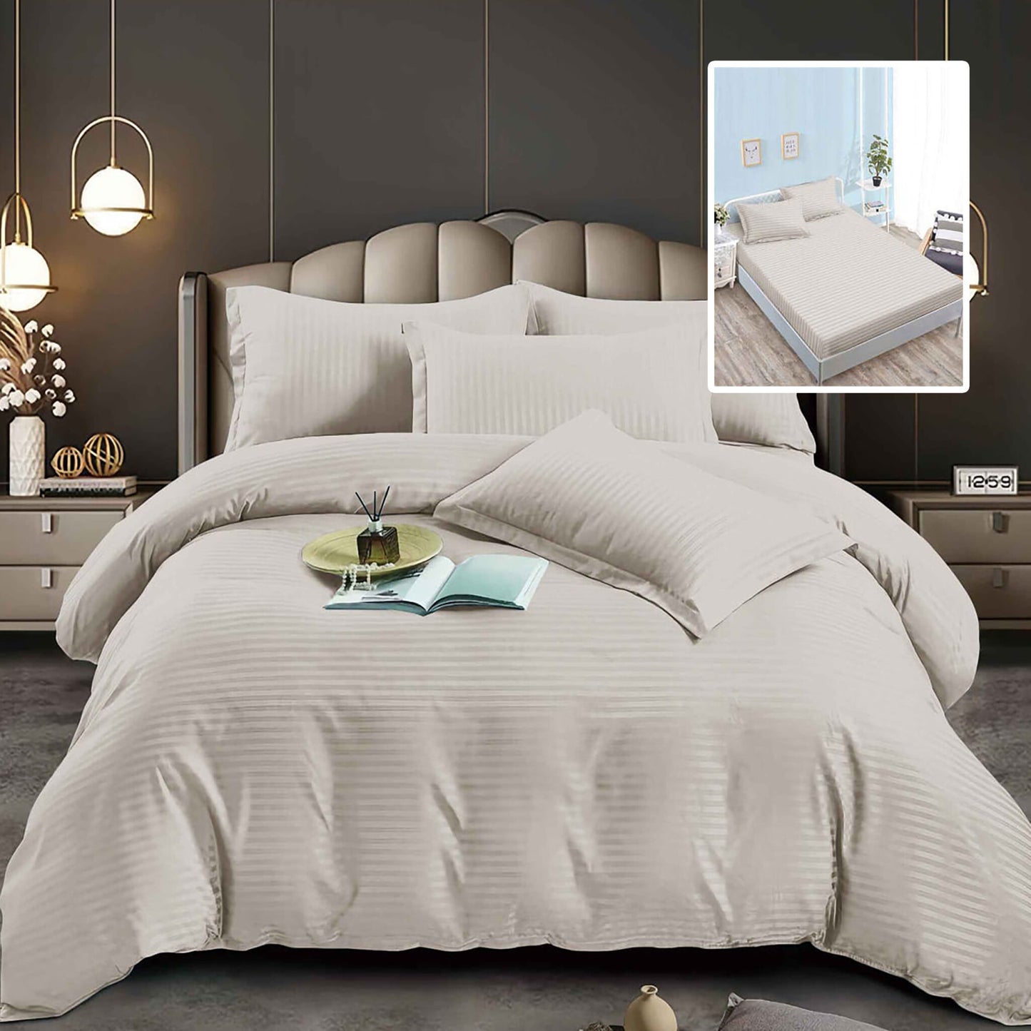 Lenjerie pat damasc-policoton, husă universală 160/180x200 cm