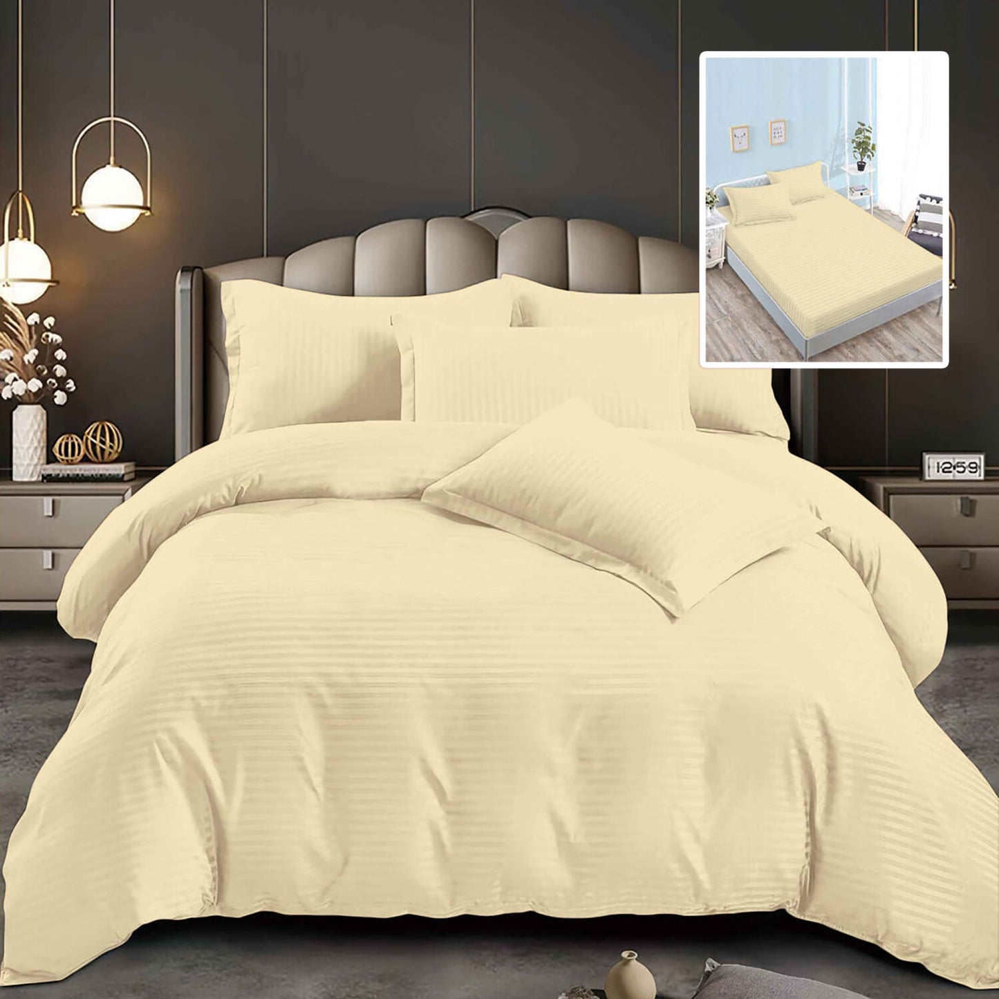 Lenjerie pat damasc-policoton, husă universală 160/180x200 cm