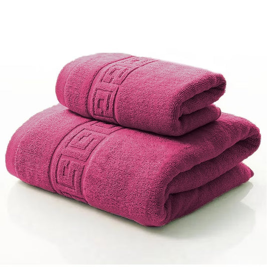 Set 2 Prosoape de baie Bumbac calitate Premium, 50X90 cm, 70x140 cm, Rosu