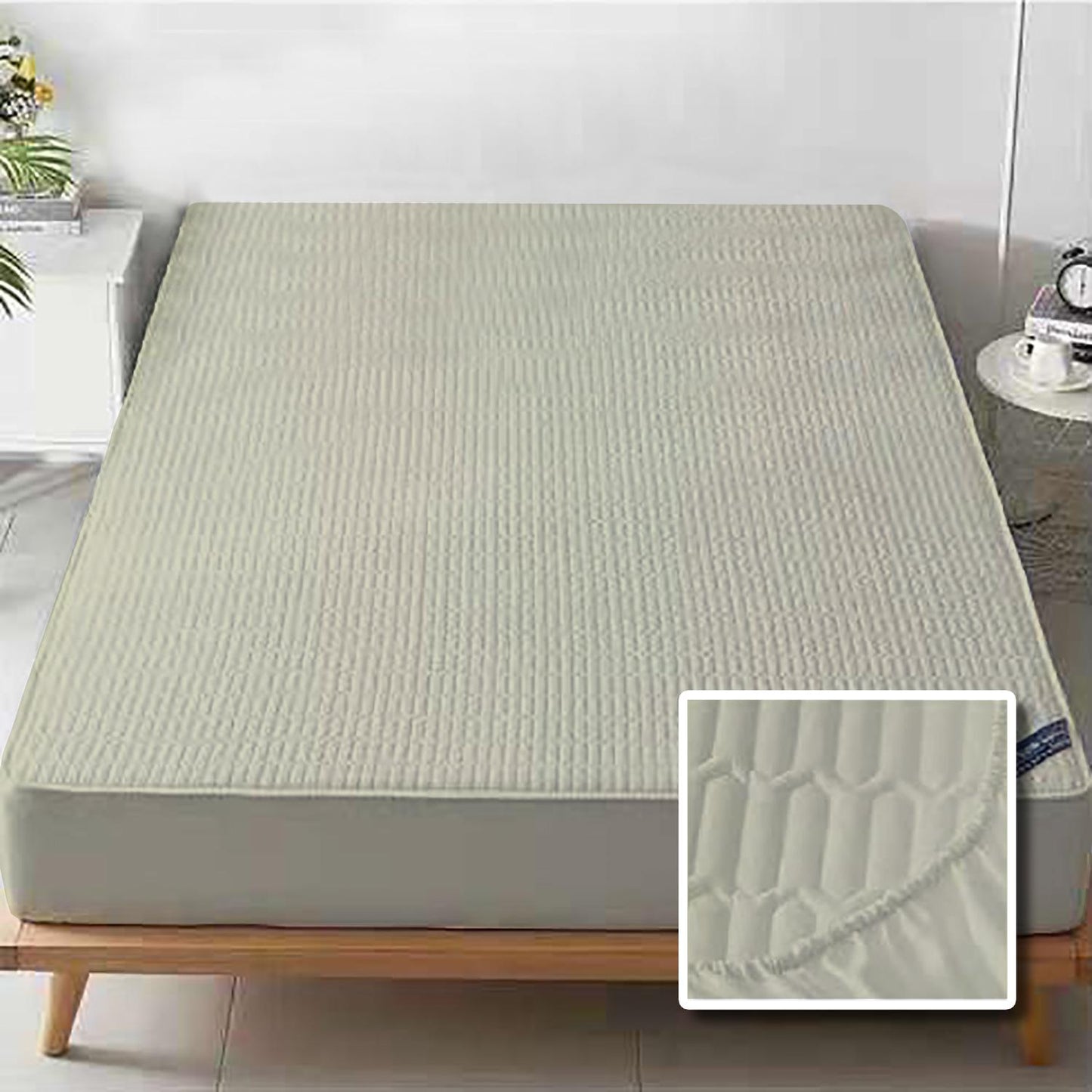 Protecție saltea cu elastic matlasată bumbac percalle 100%