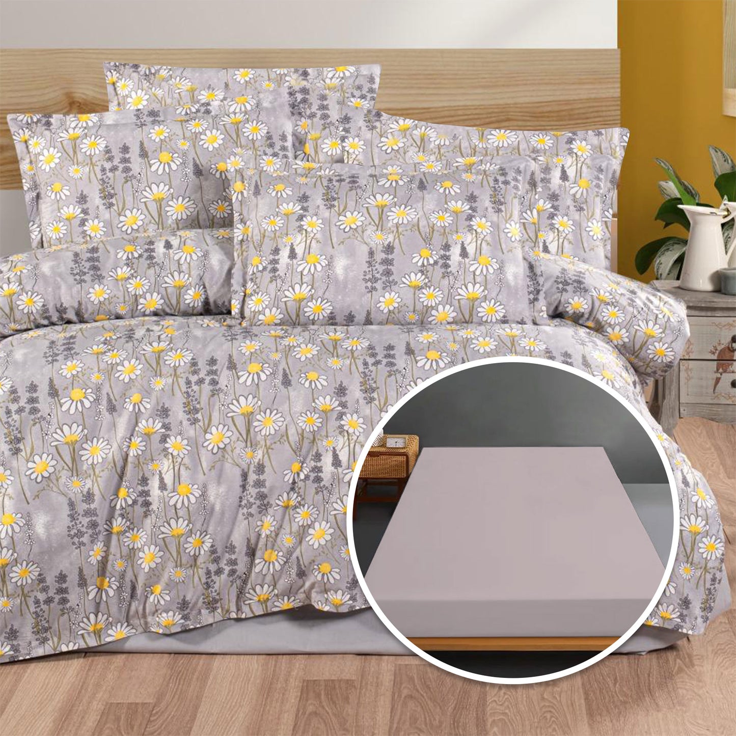 Lenjerie pat 100% bumbac cu husă universală 160/180x200 cm