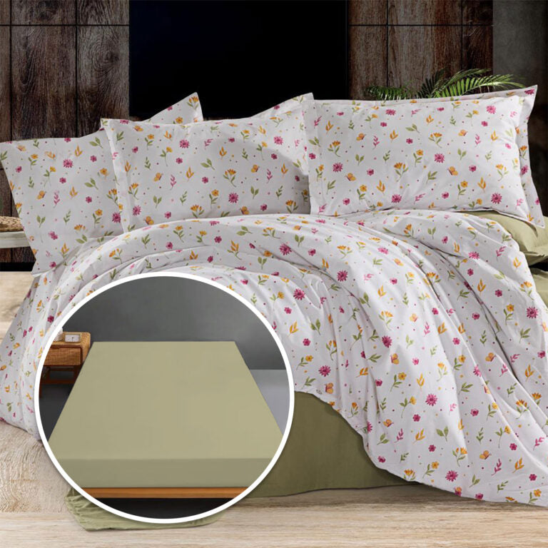 Lenjerie pat 100% bumbac cu husă universală 160/180x200 cm