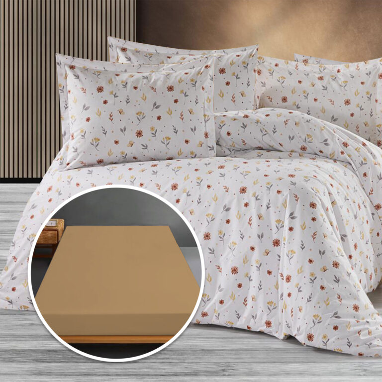 Lenjerie pat 100% bumbac cu husă universală 160/180x200 cm