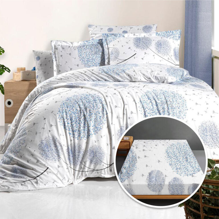 Lenjerie pat 100% bumbac cu husă universală 160/180x200 cm