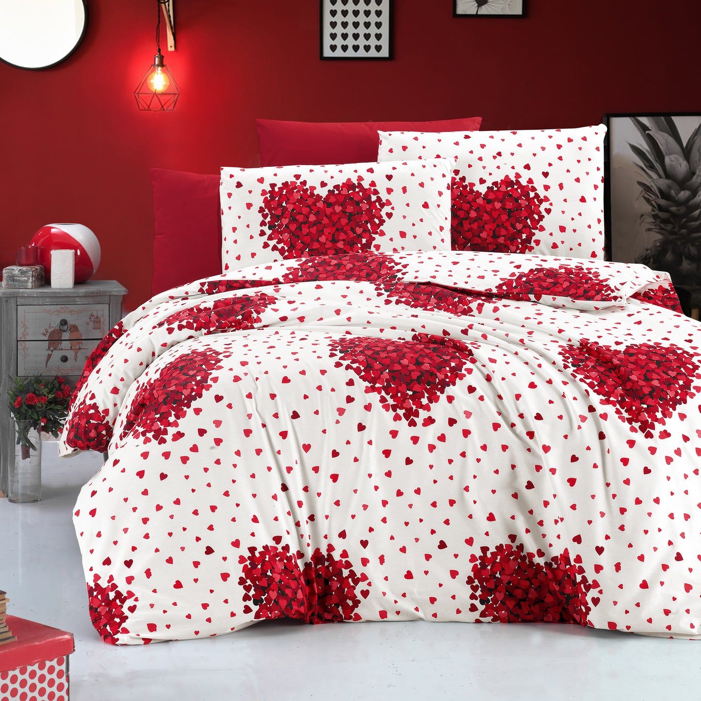 Lenjerie de pat bumbac ranforce, 4 piese