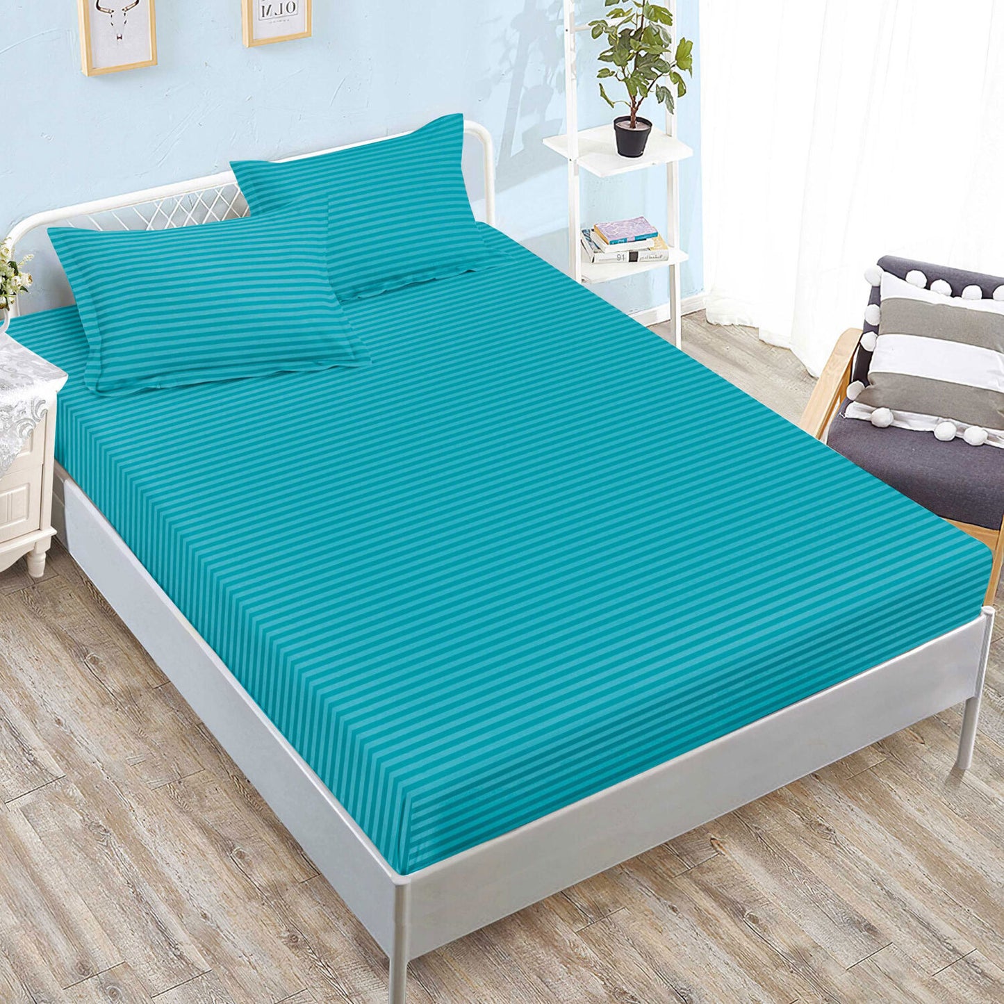 Set husă pat damasc-policoton 160/180x200 cm+2 fețe pernă