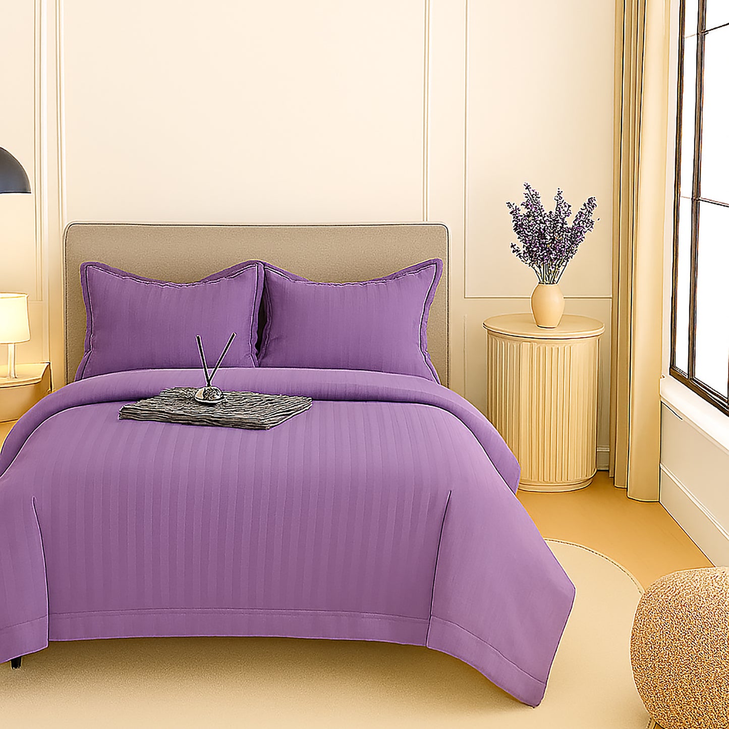 Lenjerie de pat damasc-policoton, 4 piese