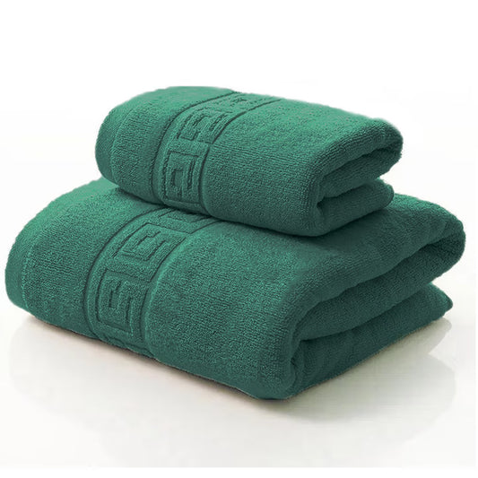 Set 2 Prosoape de baie Bumbac calitate Premium, 50X90 cm, 70x140 cm, Verde