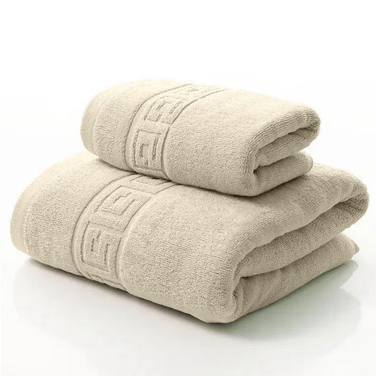Set 2 Prosoape de baie Bumbac calitate Premium, 50X90 cm, 70x140 cm, Crem