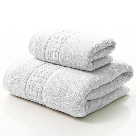 Set 2 Prosoape de baie Bumbac calitate Premium, 50X90 cm, 70x140 cm, Alb