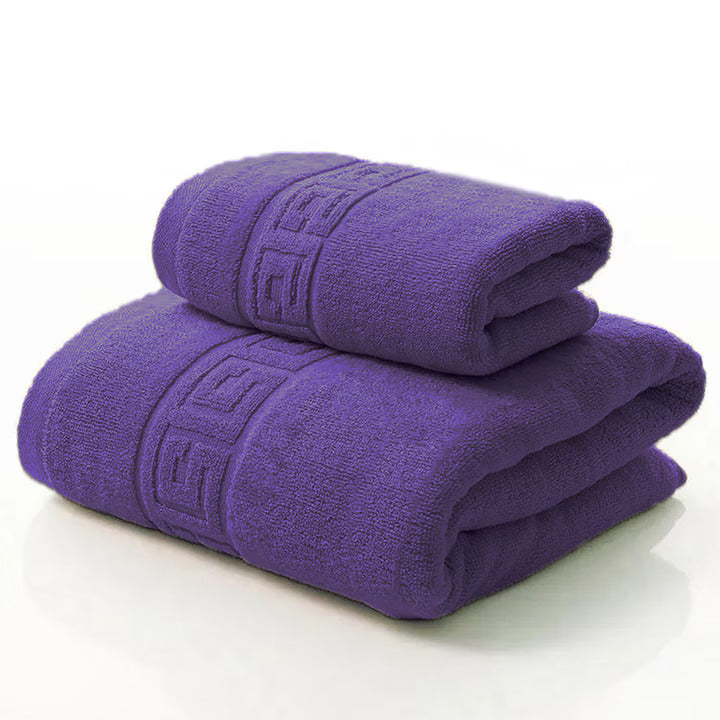 Set 2 Prosoape de baie Bumbac calitate Premium, 50X90 cm, 70x140 cm, Mov