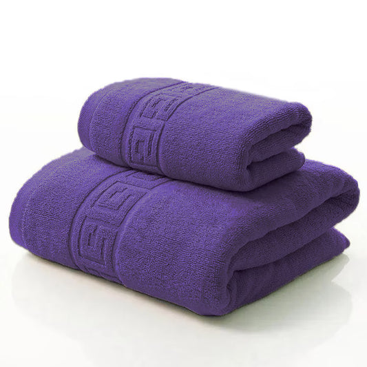 Set 2 Prosoape de baie Bumbac calitate Premium, 50X90 cm, 70x140 cm, Mov