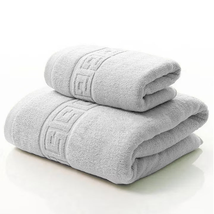Set 2 Prosoape de baie Bumbac calitate Premium, 50X90 cm, 70x140 cm, Gri