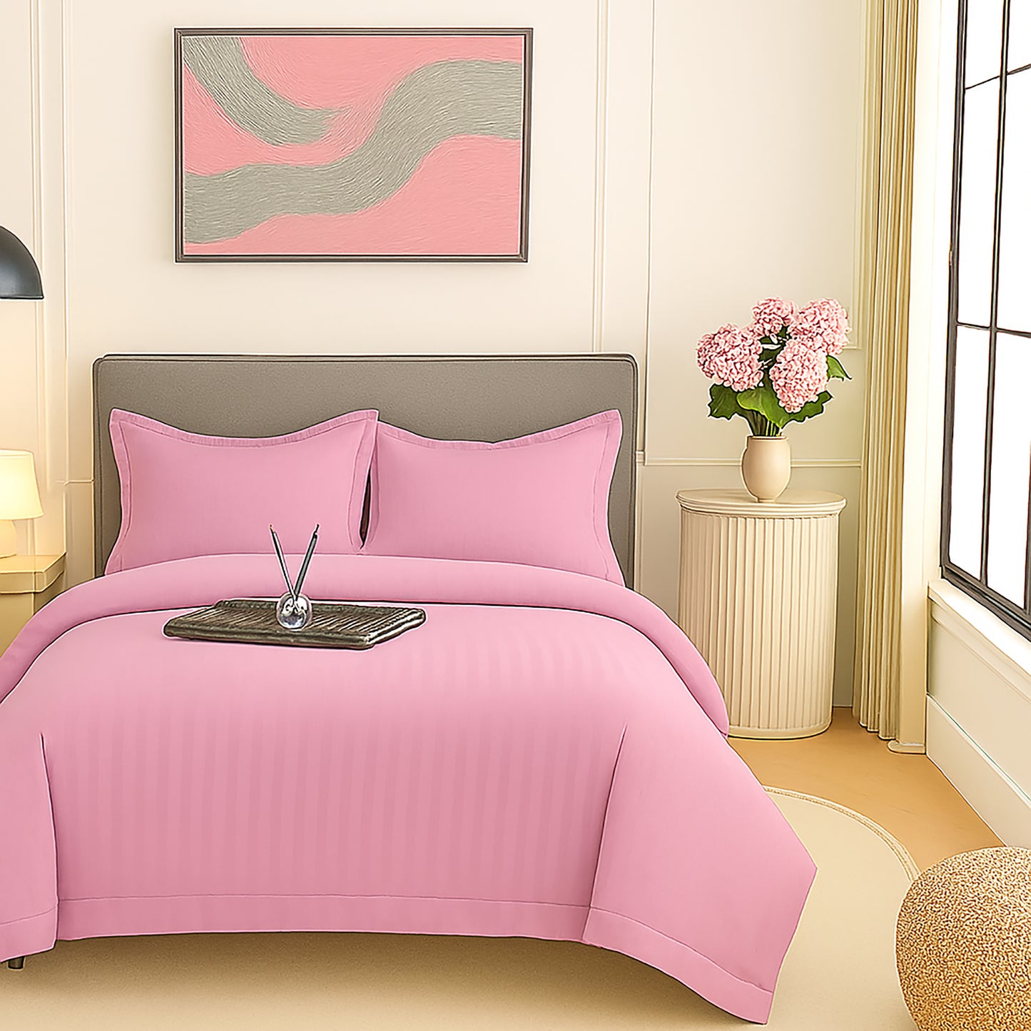 Lenjerie de pat damasc-policoton, 4 piese