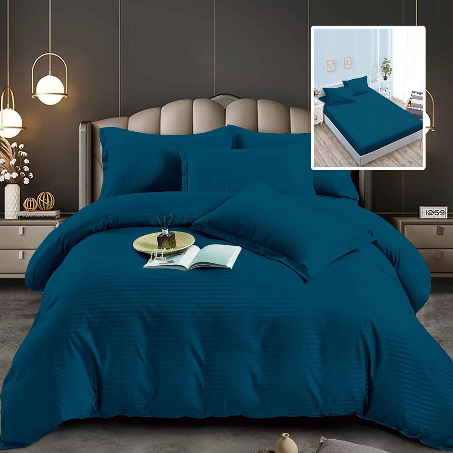 Lenjerie pat damasc-policoton, husă universală 160/180x200 cm