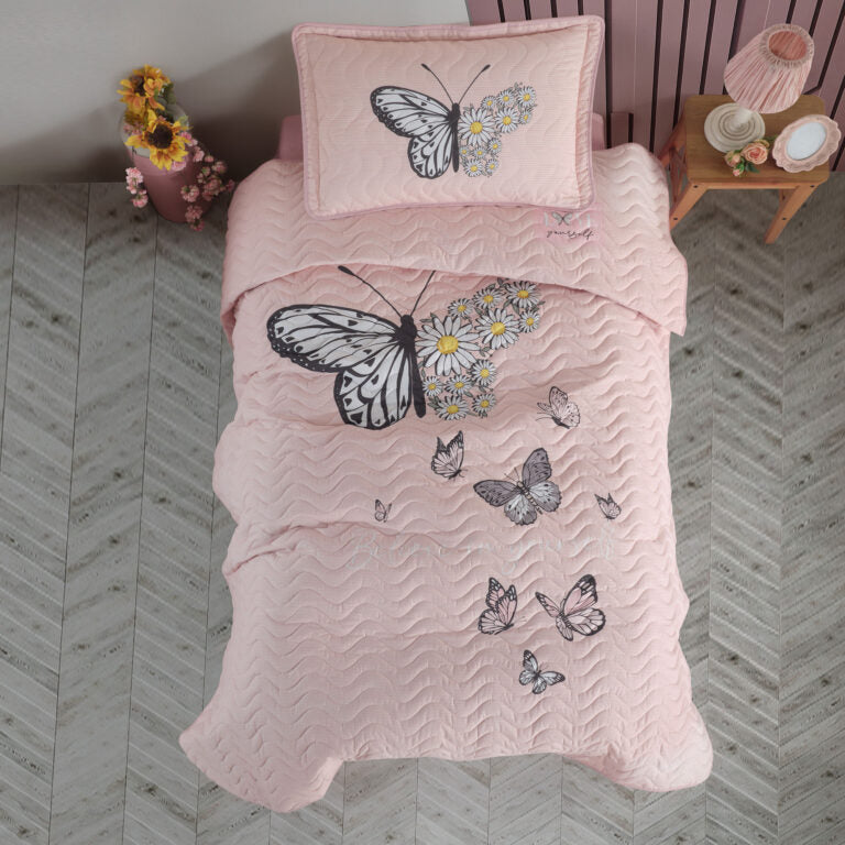 Cuvertură pat o persoană, fluture