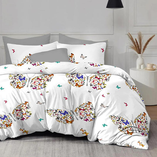 Lenjerie de pat Evolution, 4 piese, fluturi