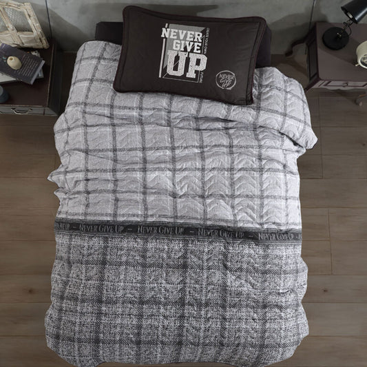 Cuvertură pat o persoană, never give up