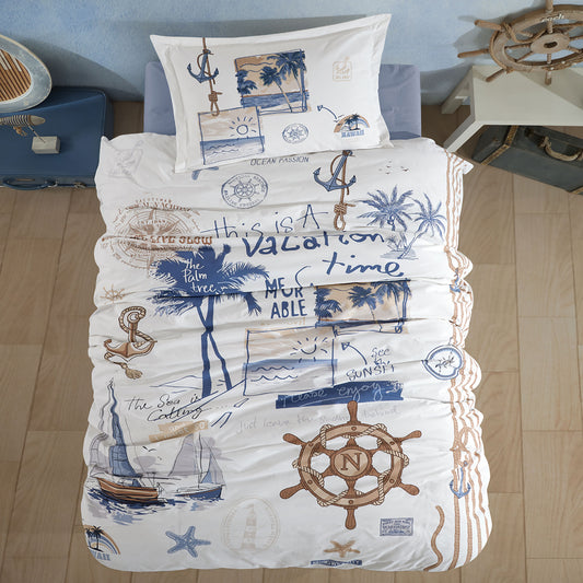 Lenjerie pat 100% bumbac, marinar