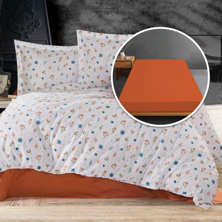 Lenjerie pat 100% bumbac cu husă universală 160/180x200 cm