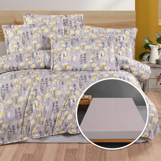 Lenjerie pat 100% bumbac cu husă universală 160/180x200 cm