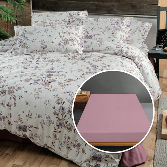 Lenjerie pat 100% bumbac cu husă universală 160/180x200 cm