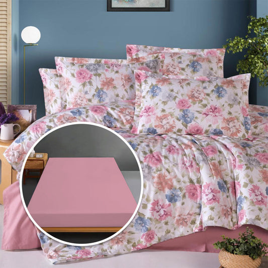 Lenjerie pat 100% bumbac cu husă universală 160/180x200 cm