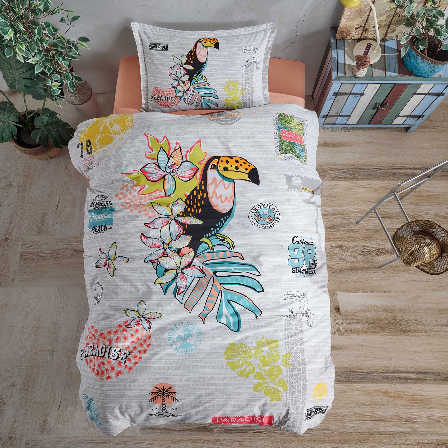 Lenjerie pat 100% bumbac, paradis