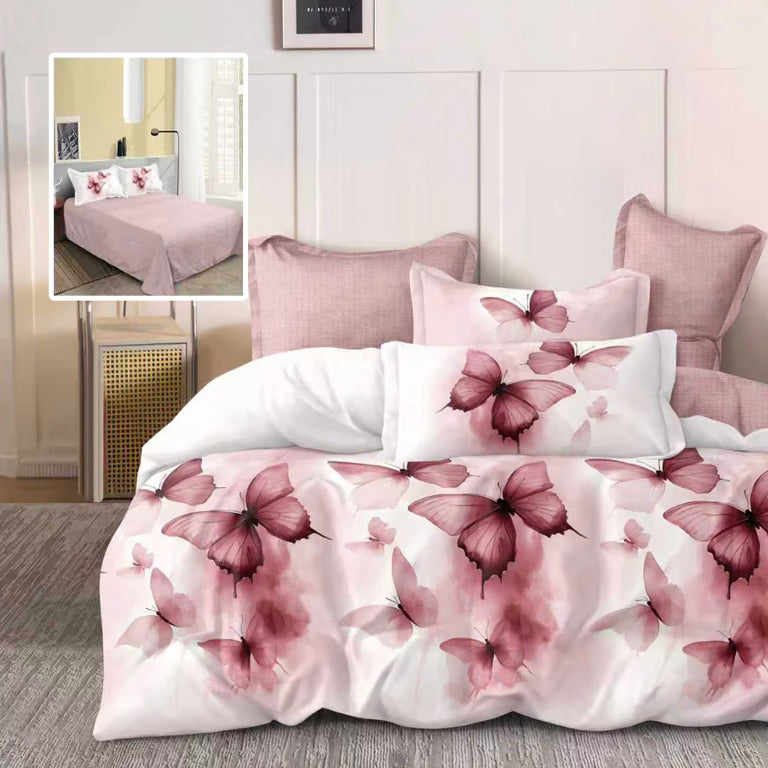 Lenjerie de pat 6 piese, cu cearceaf