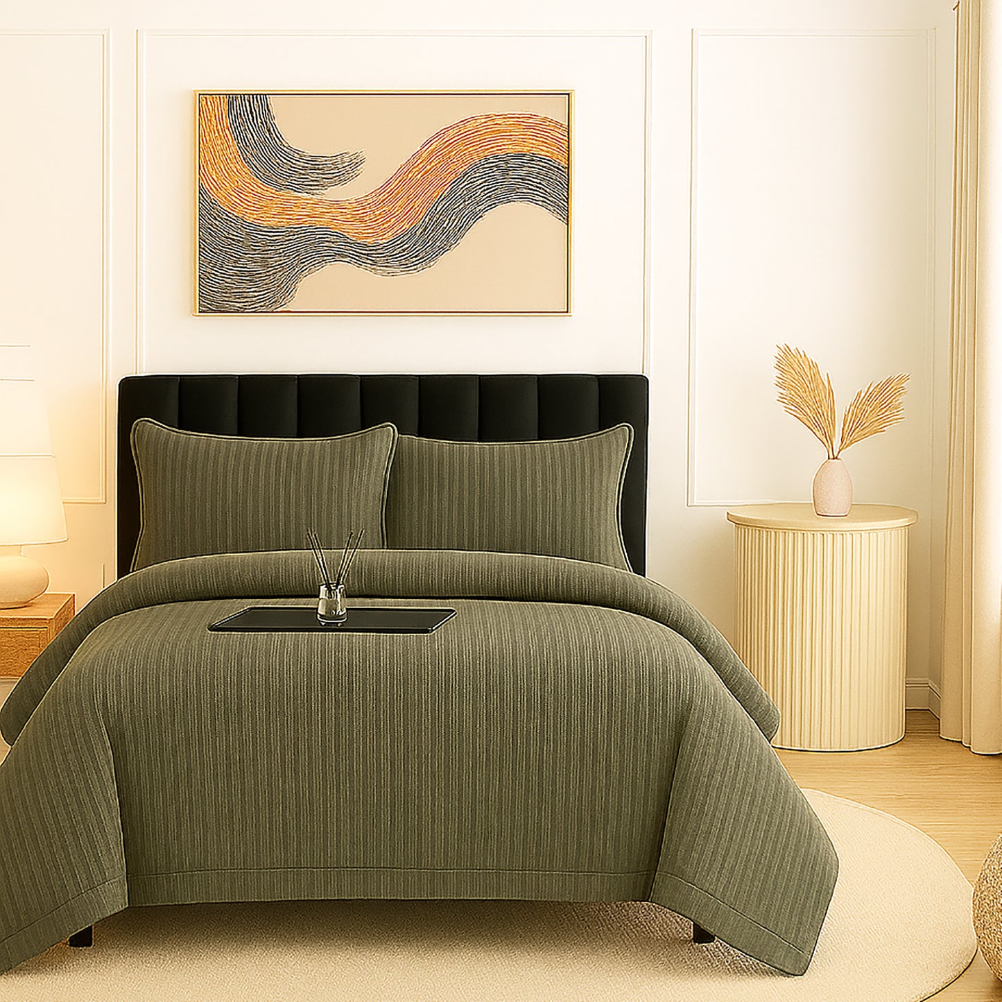 Lenjerie de pat damasc-policoton, 4 piese