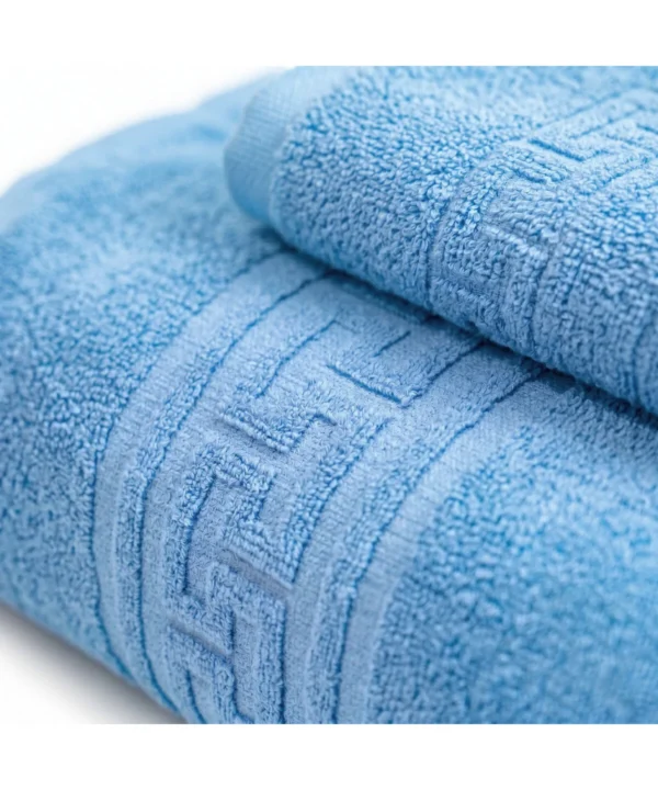 Alternative view of Set 2 Prosoape Ultra Soft, 100% Bumbac, Fir Dublu, 500 g/mp, 50x90 cm + 70x140 cm, albastru