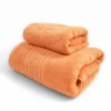 Set 2 Prosoape Ultra Soft, 100% Bumbac, Fir Dublu, 500 g/mp, 50x90 cm + 70x140 cm, portocaliu