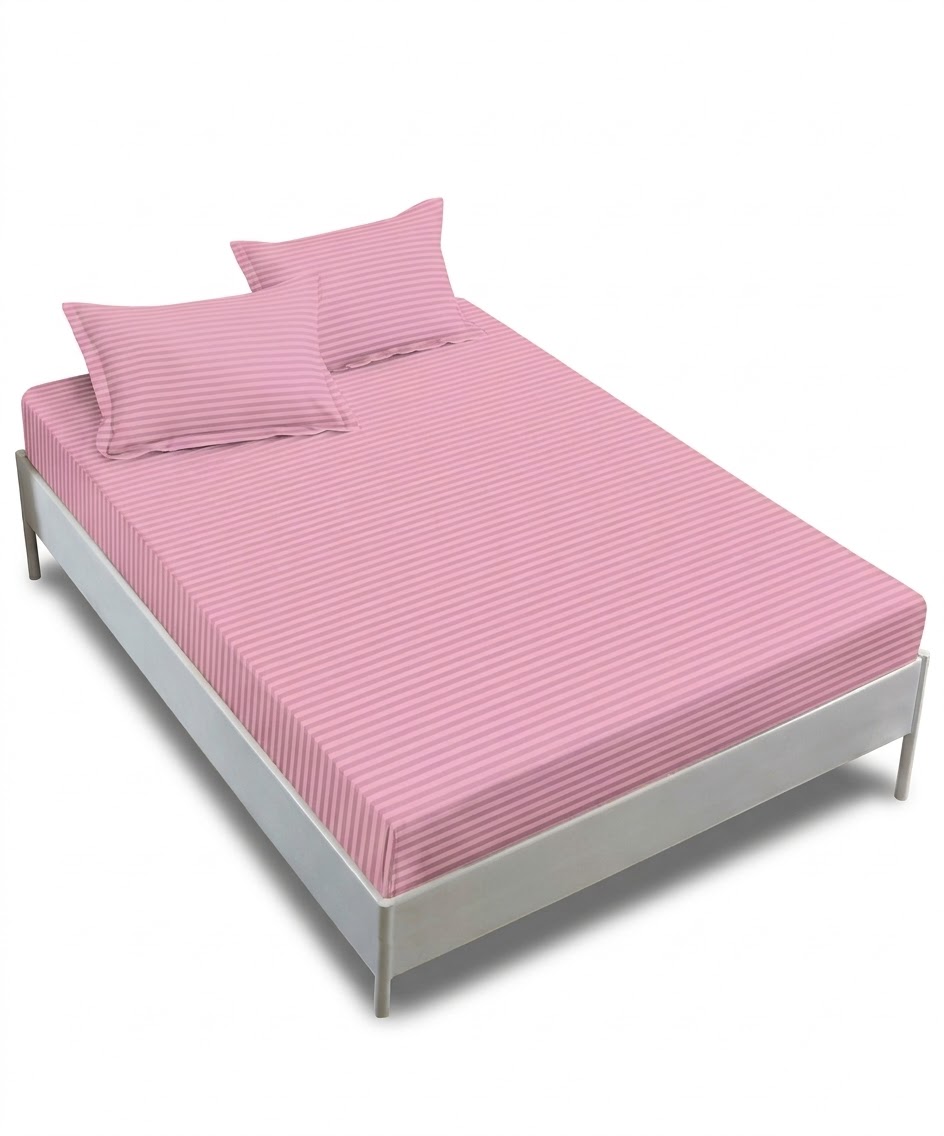 Husă cu elastic Băile Herculane, damasc policoton universală, pentru saltea de 160x200cm și 180x200cm, cu două fețe de pernă 50 x 70 cm, lila
