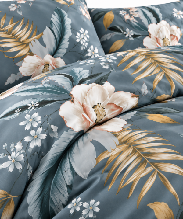 Alternative view of Lenjerie de pat Grădini Dobrogene, 6 piese, două fețe, 100% bumbac percale, antracit