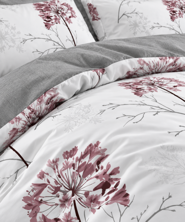 Alternative view of Lenjerie de pat Grădini Dobrogene, 6 piese, două fețe, 100% bumbac percale, alb
