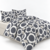 Lenjerie de pat Grădini Dobrogene, 6 piese, două fețe, 100% bumbac percale, antracit