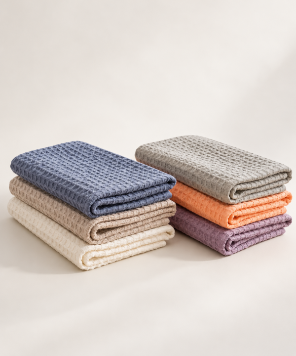 Set 6 prosoape de bucătărie TextiLici®, 60 x 40 cm, 100% bumbac, gofrate, utilizare zilnică