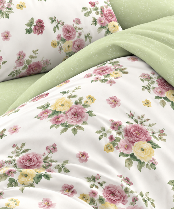 Alternative view of Lenjerie de pat Grădini Dobrogene, 6 piese, două fețe, 100% bumbac percale, verde