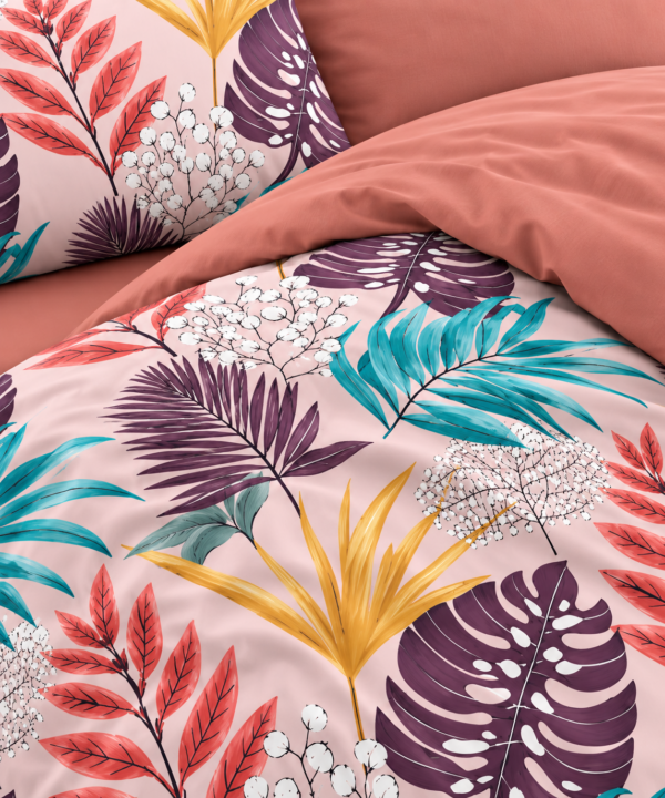 Alternative view of Lenjerie de pat Grădini Dobrogene, 6 piese, două fețe, 100% bumbac percale, lila