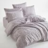 Lenjerie de pat Brize Dunărene, 100% bumbac satinat, 4 piese, cearceaf 240 x 260 cm, lila