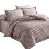 Lenjerie de pat Brize Dunărene, 100% bumbac satinat, 4 piese, cearceaf 240 x 260 cm, roz