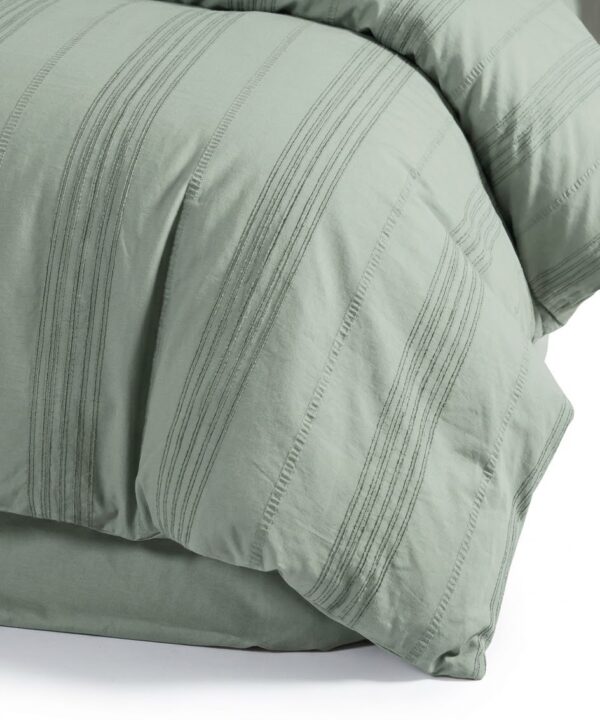 Alternative view of Lenjerie de pat Culmi Bucovinene, 100% bumbac ranforce, 4 piese, cearceaf 240 x 260 cm, verde salvie