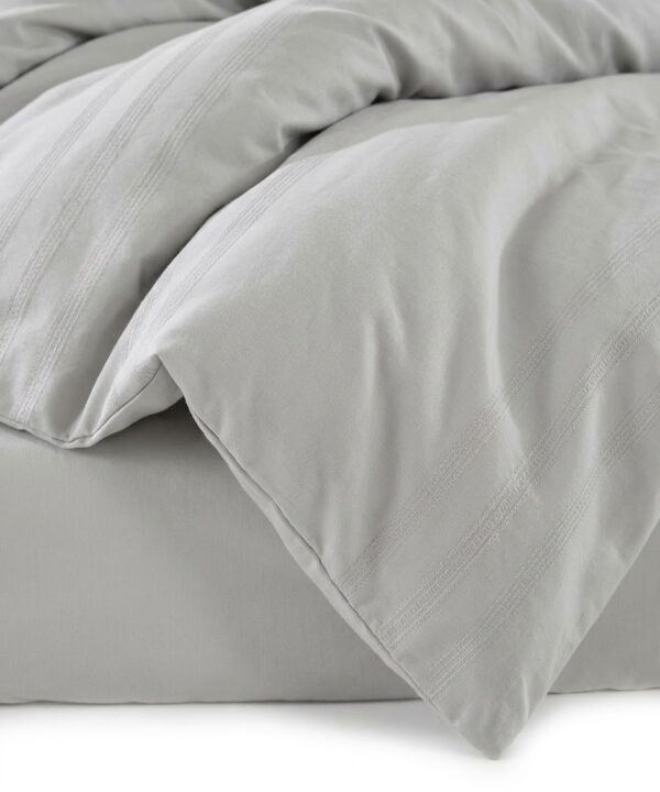 Alternative view of Lenjerie de pat Culmi Bucovinene, 100% bumbac ranforce, 4 piese, cearceaf 240 x 260 cm, gri deschis