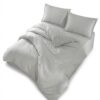 Lenjerie de pat Culmi Bucovinene, 100% bumbac ranforce, 4 piese, cearceaf 240 x 260 cm, gri deschis