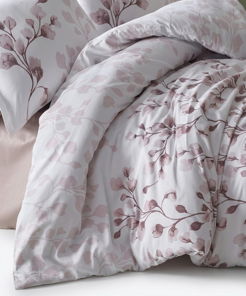 Lenjerie de pat Brize Dunărene, 100% bumbac satinat, 4 piese, cearceaf 240 x 260 cm, crem/roz - imagine 3