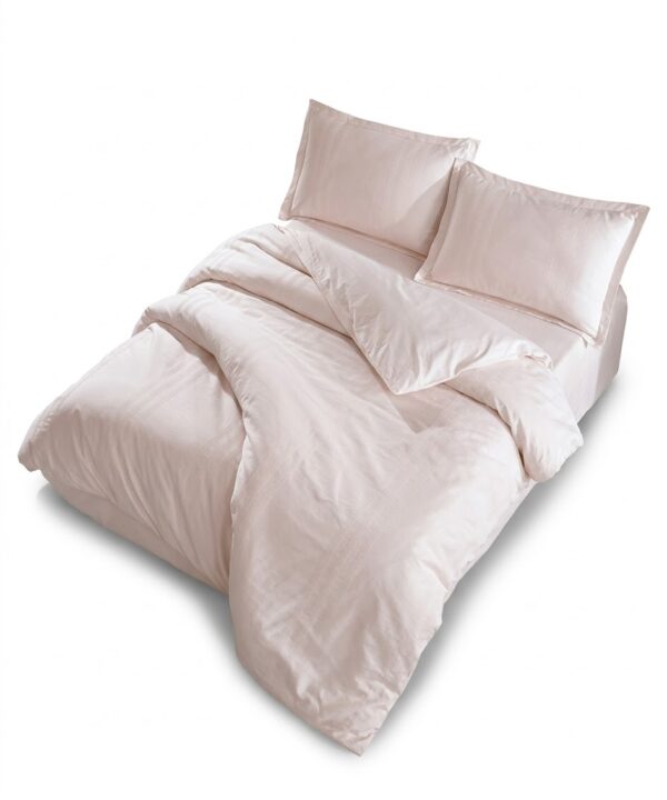 Lenjerie de pat Culmi Bucovinene, 100% bumbac ranforce, 4 piese, cearceaf 240 x 260 cm, roz pal
