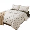 Lenjerie de pat, 4 piese, cearceaf cu elastic universal 160/180 x 200 cm, inimi