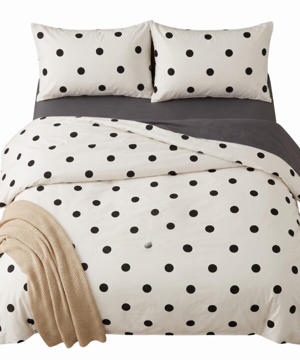Alternative view of Lenjerie de pat, 4 piese, cearceaf cu elastic universal 160/180 x 200 cm, negru